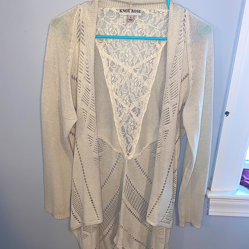 White Knox Rose Cardigan